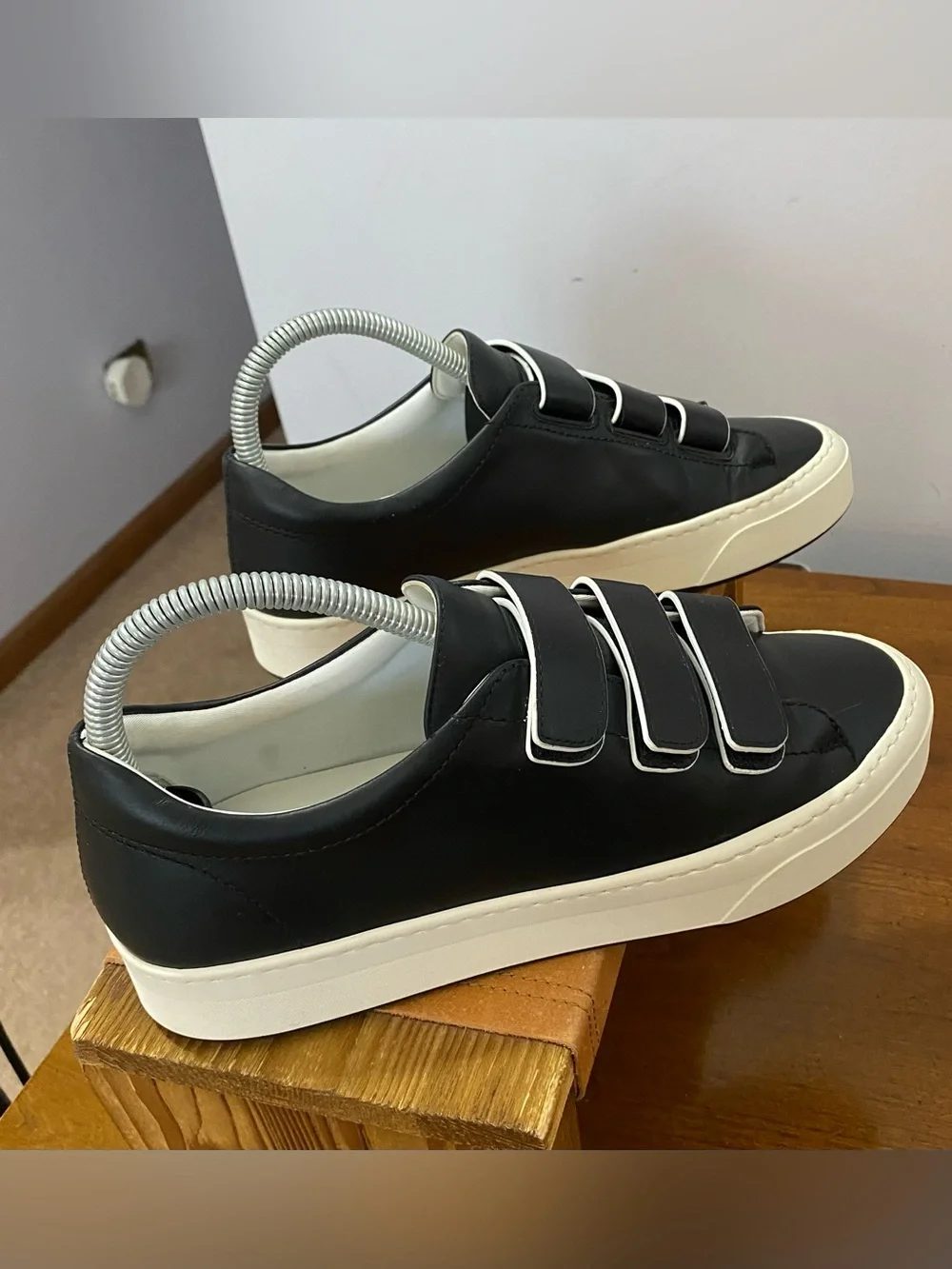 The Row Dean Sneaker Low Top Strap Black Leather White Women’s EU 38 US 8 Casual - Picture 4 of 16
